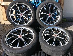 ワーク　シュヴァートホイール４本セット+タイヤ付　１８×7.5ＪＪ+54　PCD114.3　5穴　225/45R18　タイヤ　中古