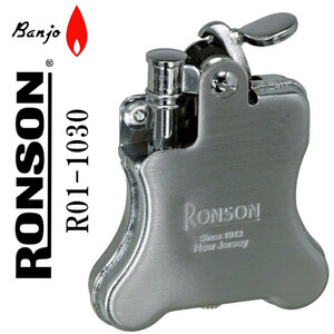 ロンソン　バンジョー　フリントオイルライター R01-1030クロームサテン【ネコポス対応可】
