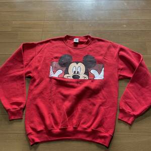 F-13　THE DisNEY STORE（USA製・ビンテージ）　サイズ M（日本L～XL)！　ミッキー スェット・トレーナー