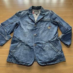 I-3　●MARITHE FRANCOIS GIRBAUD　サイズ 2XL！　刺しゅう デニムJKT/カバーオール●