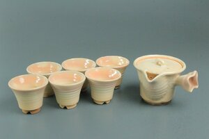 萩焼 大和萬山 煎茶器セット 急須 煎茶碗 6客揃い 煎茶セット 煎茶道具 2938bz