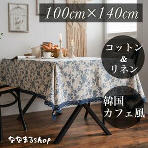 新品　テーブルクロス　100cm×140cm　花柄　カフェ風　韓国　アンティーク