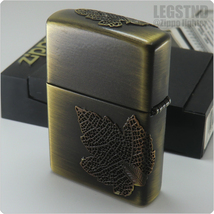 真鍮 2002 Canada Maple Leaf Zippo (NIAGARA FALLS.ONTARIO - Antique Brass) カナダ メイプルリーフ 五面薄板貼り オンタリオ工場刻印 5_画像4