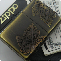 真鍮 2002 Canada Maple Leaf Zippo (NIAGARA FALLS.ONTARIO - Antique Brass) カナダ メイプルリーフ 五面薄板貼り オンタリオ工場刻印 5_画像1