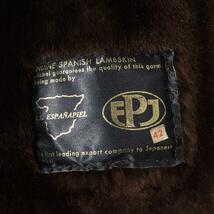 高級 スペイン製 EPJ 羊革 スパニッシュラム Wフェイス ムートンコート シアリング 茶 42 L リアルムートンコート 毛皮 ファー_画像8