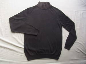 無印良品　ウール100% モックネックセーター　サイズ L ダークグレー系