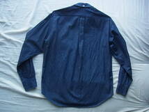 I K E BEHAR アイク ベーハー　濃色インディゴシャンブレー素材　ボタンダウンシャツ　サイズ 16 MADE IN USA_画像4