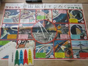 昭和30年代　中外製菓　宇宙旅行すごろく　広告入駒5種付　73×52　J641