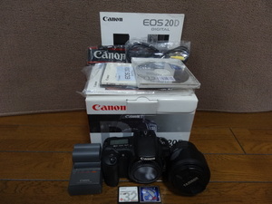 ★美品★Canonキャノン デジタル カメラ EOS 20D、レンズ18-125ｍｍ、バッテリー２個 、CF 512&32MB、取説、元箱