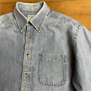 L.L.BEAN エルエルビーン シャツ 長袖 デニムシャツ ボタンダウン 古着 Denim Shirts Mの画像2