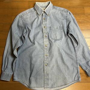 L.L.BEAN エルエルビーン シャツ 長袖 デニムシャツ ボタンダウン 古着 Denim Shirts Mの画像3