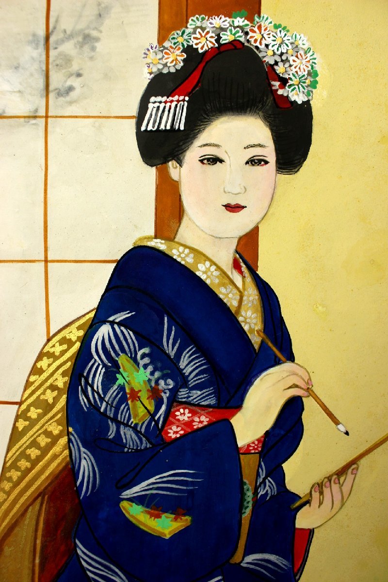 [Aduanas] Hermosa artista pintura japonesa Miyashita Yuuki Brush Eika No. 10 Co-sello autenticidad garantizada ws260, cuadro, pintura japonesa, persona, Bodhisattva