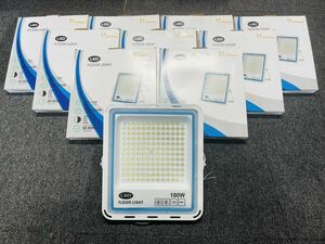 極薄型 LED投光器 100W 10個セット 広角120° 昼光色6000K 11000LM IP67 作業灯 駐車場灯 防水 屋外