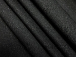 ウール混 ドビー織 織込ラメ スーツ ワンピース 中厚 巾148cm 長4m 黒 [f951]