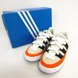 未使用 HUMAN MADE × adidas Originals Adimatic OFF WHITE/CORE BLACK/BRIGHT ORANGE HP9916 SIZE:26.5cm スニーカー 靴 〓A7634