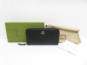 GUCCI グッチ GGマーモント レザージップアラウンド 長財布 △WP1791