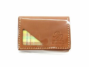 Неиспользованный Ryukyu Leather Urase Weave Card Card держатель визитной карточки коричневая кожа тна