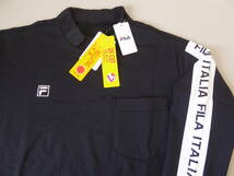 FILA GOLF フィラ 暖か 裏起毛 保温 UVカット モックネック長袖シャツ　LL　黒_画像2