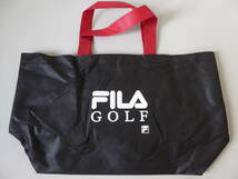 FILA GOLF フィラ ゴルフ ノベルティー 不織布 トートバッグ 黒 大容量 エコバッグ_画像1