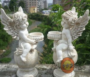  super popular * garden ornament ornament two person. angel European antique manner 2 piece set 