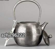 超人気 1100ML 大容量鉄壺 コーティングなし 提梁壺 手作り鉄 やかんお湯を沸かす お茶の道具_画像2