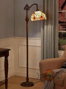  quality guarantee * finest quality goods * floral print stain do lamp stained glass antique retro atmosphere . stylish * Tiffany technique lighting floor stand 