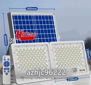 新入荷☆ソーラーライト街灯 LED投光器*2 照明 ガーデンライト駐車場 10000W 屋外用 防水 高輝度 バッテリー残量表示 防犯ライト庭用