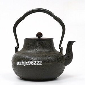 高級感満載 茶壺 手作り 煮茶壷 鉄壺 急須 茶壷 茶器 茶道具 砂鉄 提梁壷 鉄 やかんを沸かす お茶の道具 容量：1.3L