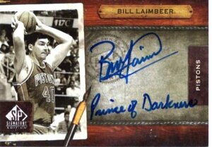 2006-07 UD SP Signature AKA Auto Bill Laimbeer /50 "Prince of Darkness"