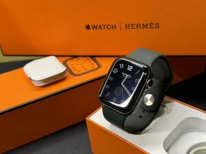 ★即決 美品 Apple Watch series6 HERMES 44mm ブラック ステンレス アップルウォッチ エルメス 黒 GPS+Cellular 404
