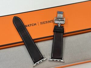 ☆即決 Apple Watch HERMES 45mm 44mm バレニア エベンヌ ディプロイアントバックル エルメス アップルウォッチ Dバックル 522