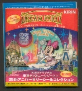 ★即D★キリン★ミニ シール★ステッカー★ディズニー★TDR 25周年★直径３ｃｍ★ミニー★在庫２枚★１枚１００円