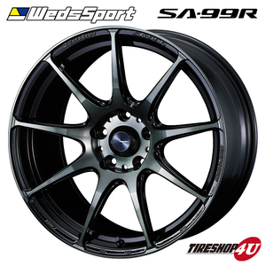 Weds Sport SA-99R 15x6.0J 4/100 +38 WBC ウォースブラッククリアー 新品ホイール1本価格 送料無料