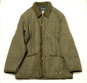 L(~XL位) Woolrich ウール混 ガンクラブチェック キルティングジャケット 中綿 コート ツイード 