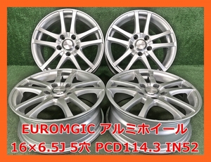 ★16インチ EURO MGIC 社外 中古 アルミホイール 4本 5穴 PCD:114.3 IN52★