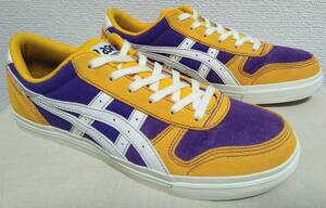 即決 ASICS AARON PRO アシックス アーロン プロ スケートボード パープル/イエロー 26.5cm 1201A570-500 箱付 美中古 スニーカー 送料無料