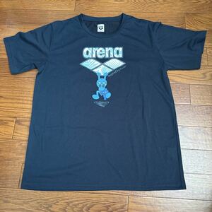 アリーナ arena 半袖 シャツ トレーディングウェア　Tシャツ　スポーツウェア　紺 M