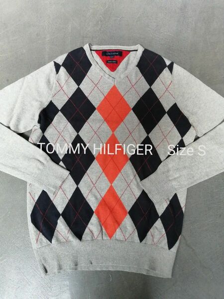 TOMMY HILFIGER　トミーフィルフィガー　 ニット セーター アーガイル　メンズS