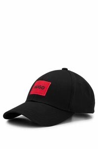 【新品 未開封】HUGO BOSS Cap Black ヒューゴボス コットンツイル レッドロゴラベル キャップ ブラック 帽子 大谷翔平着用モデル 送料無料