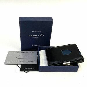 G8109【エキセントリ EXENTRI】マルチウオーレット 三つ折りコンパクト財布・レザー ブラック