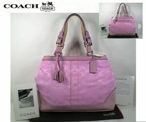 ★未使用！★ＣＯＡＣＨ　コーチ★とってもお洒落で可愛い♪定番！大人気♪シグネチャー柄ハンドバッグ 6830 ■ＣＯＡＣＨ全付属品付■本物