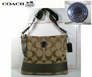 ★美品！★ＣＯＡＣＨ　コーチ★シグネチャー柄 肩掛けショルダーバッグ／斜め掛けショルダーバッグ／２ＷＡＹバッグ■チャーム付■本物■