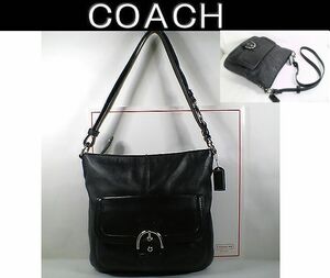 ★美品！★ＣＯＡＣＨ　コーチ★ＣＯＯＬでとってもお洒落な♪フルレザー 肩掛け／斜め掛け／２ＷＡＹショルダーバッグ■チャーム付■本物