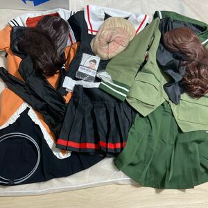 コスプレ衣装 艦これ 川内 大井 夕立改二 セーラー服 軽巡 駆逐 フルセット ウィッグ コミケ 大きめサイズ まとめて