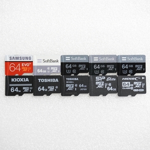 ■ microSDXC 64GB ■ まとめて 10枚セット / 動作品 フォーマット済 ジャンク 扱い microsd SAMSUN 東芝 他 S12015