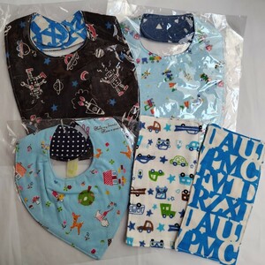 * including carriage * liquidation sale baby baby's bib . half handkerchie set No.8 hand made 