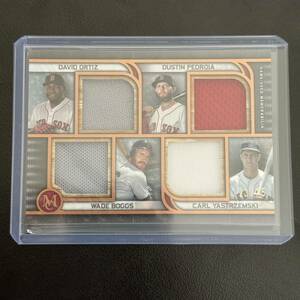 2023 topps museum collection Game Used Jersey Relic /75 Boston Red Sox 【David Ortiz Dustin Pedroia Wade Boggs Carl Yastrzemski 】