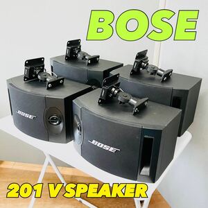 【1円スタート！動作確認済み！】BOSE ボーズ 201V SPEAKER スピーカーシステム 左右ペア×2セット 天吊り オーディオ機器 / HSI490-160