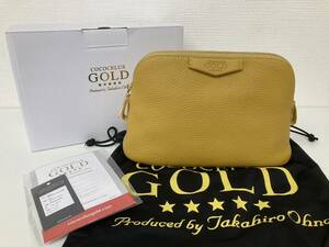 ■未使用保管品■ COCOCELUX GOLD ココセリュックスゴールド 牛革 GOLDヘラクレス オーバルポーチ T208