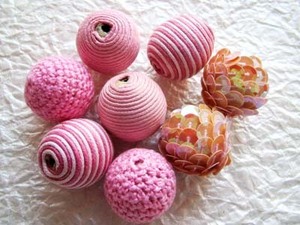  pastel pink knitted ball other set 